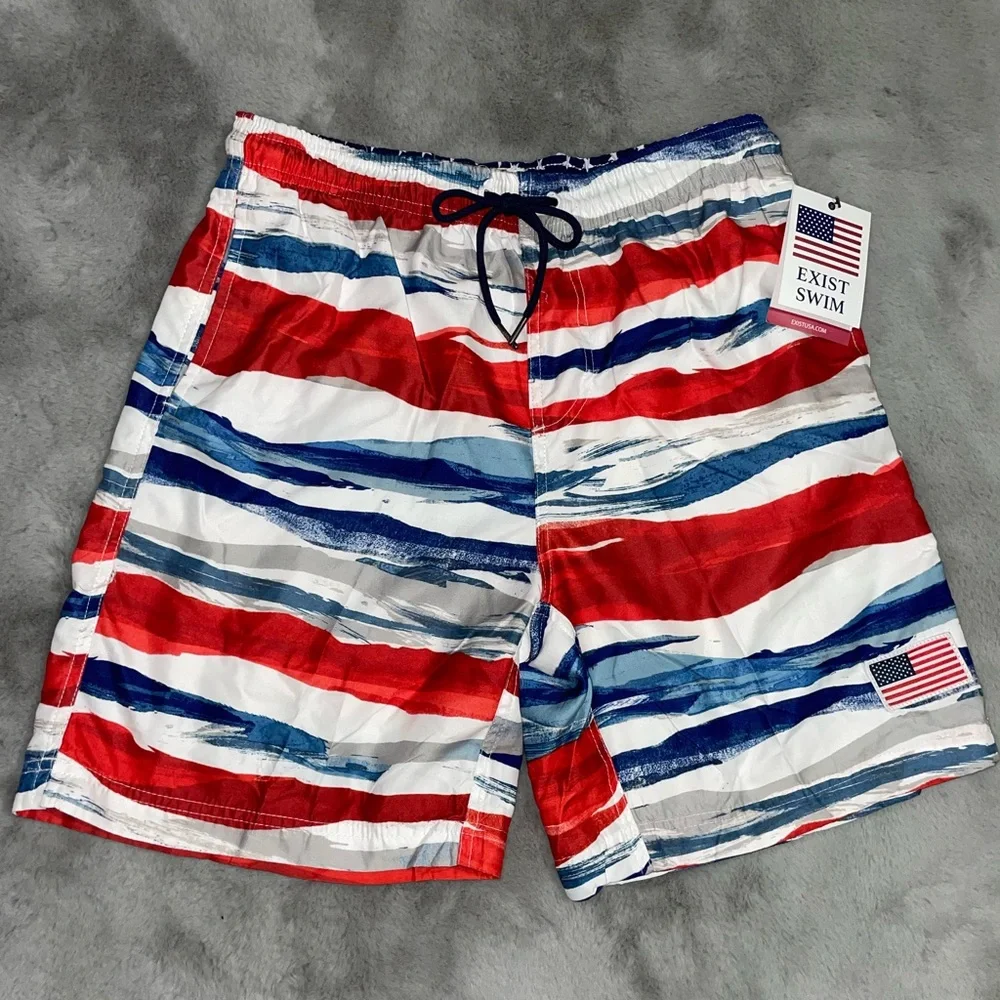 🇺🇸NWT Men's Red and Blue Swim Shorts